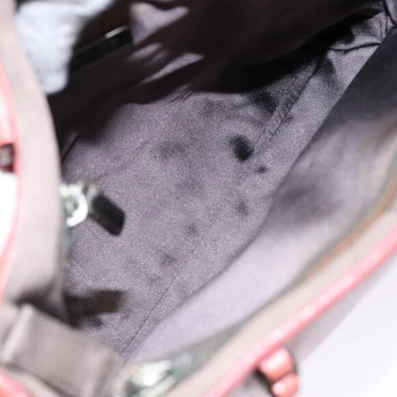 PRADA Hand Bag Leather Pink Silver Auth - Picture 10 of 16